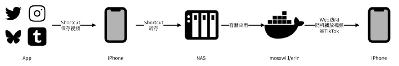 为了随时随地看我保存的推特小影片，我也蛮努力的——erin这个app支持像刷抖音一样刷视频